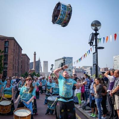 Katumba drum throwing and spinning