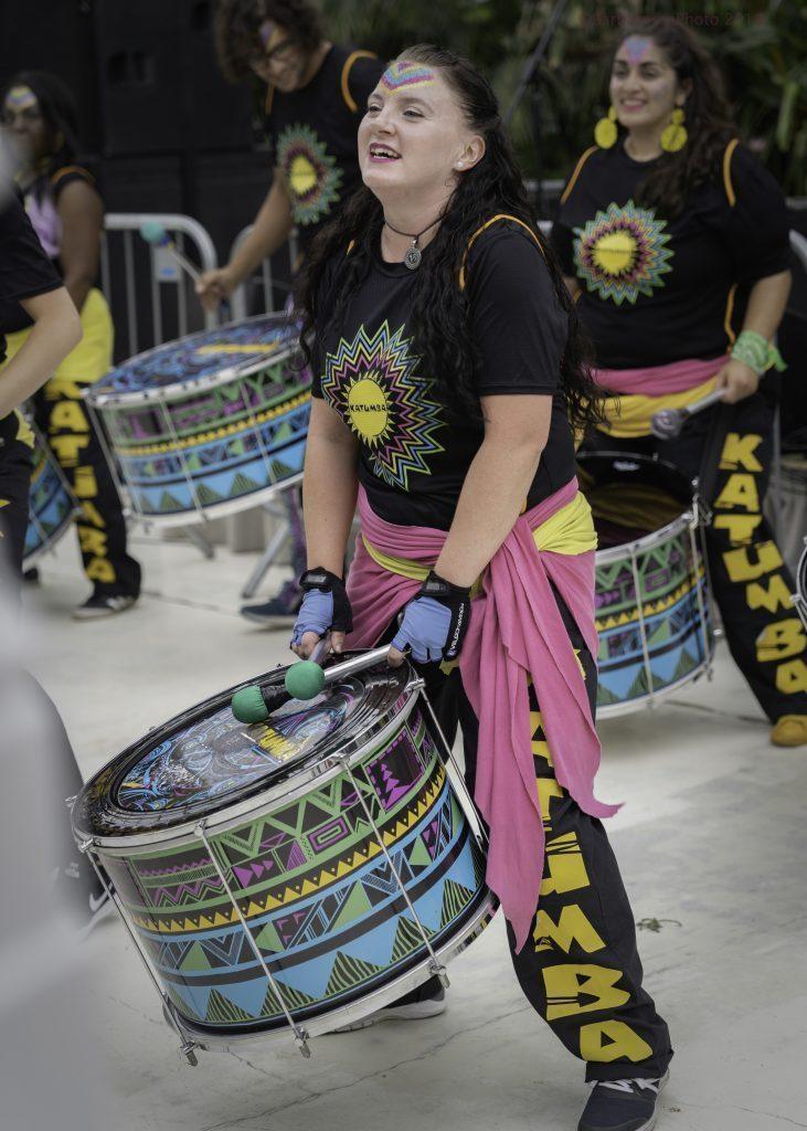 women carnival drummer greenhouse