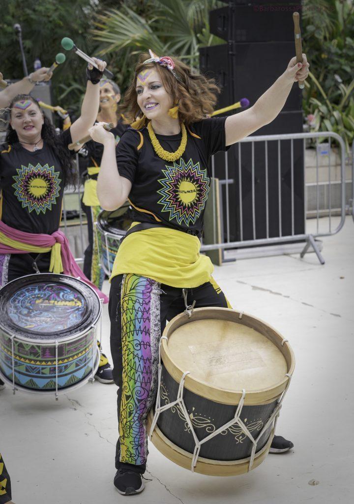 women carnival drummer greenhouse